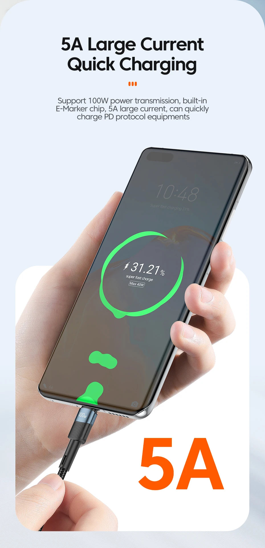 Essager 100W USB Type C To USB C Fast Charging