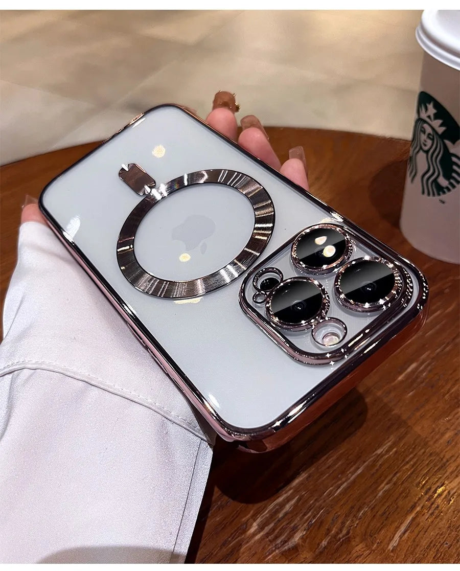 Stylish Full Lens Protect Case For iPhone with wireless charging