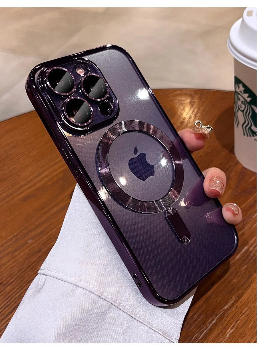 Stylish Full Lens Protect Case For iPhone with wireless charging