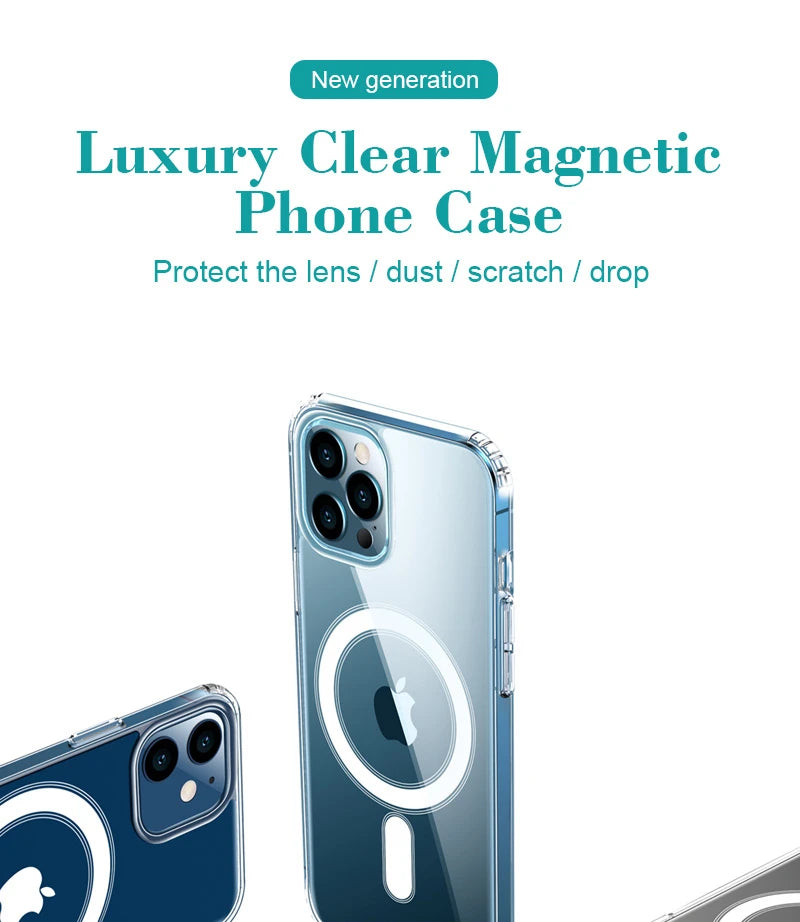 Clear Magnetic Wireless Charging Case For iPhone