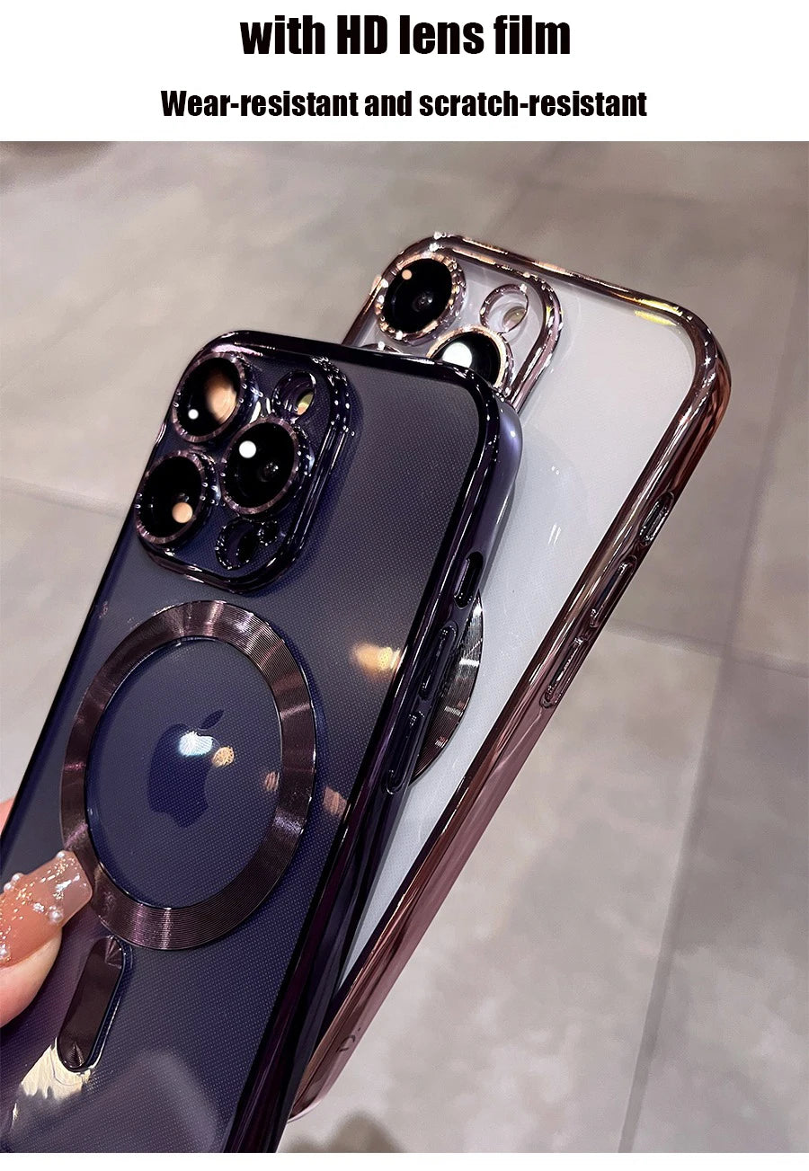 Stylish Full Lens Protect Case For iPhone with wireless charging