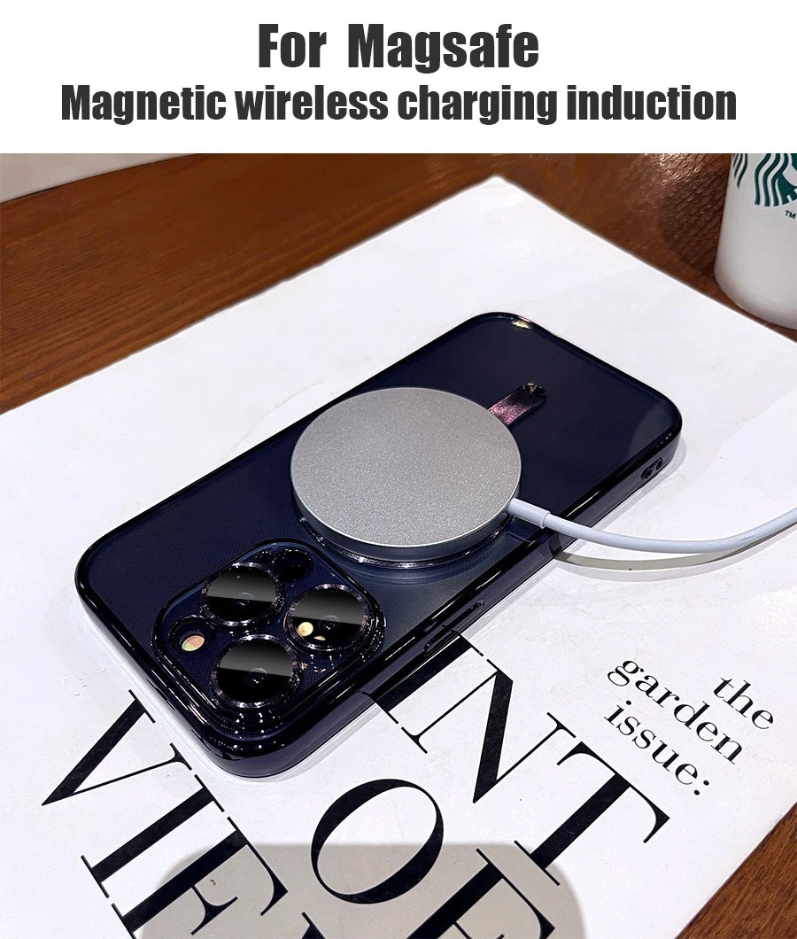 Stylish Full Lens Protect Case For iPhone with wireless charging