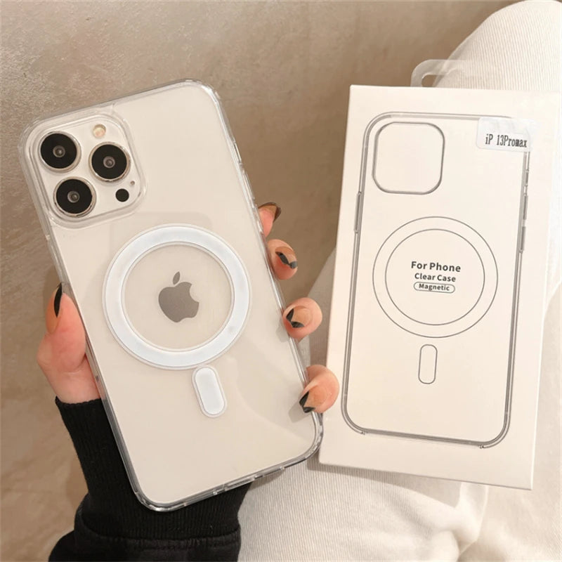 Clear Magnetic Wireless Charging Case For iPhone